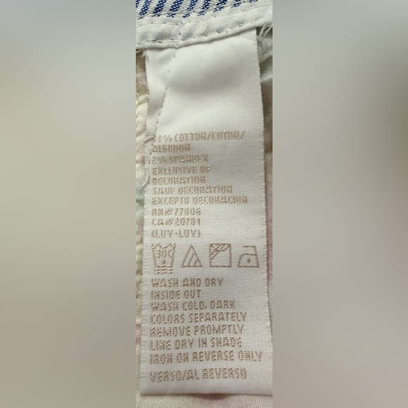 Tommy Hilfiger Y2K Tropical Floral Leaf Print Cropped Pants Multi-Color Size 10 - Picture 15 of 16